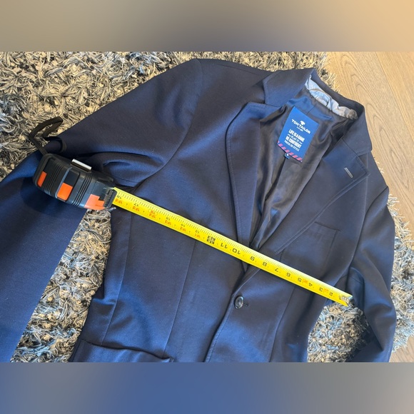 Tom Tailor Navy Blue Tailored Blazer Jacket Men’s Size Small – Modern Slim Fit - Picture 9 of 11